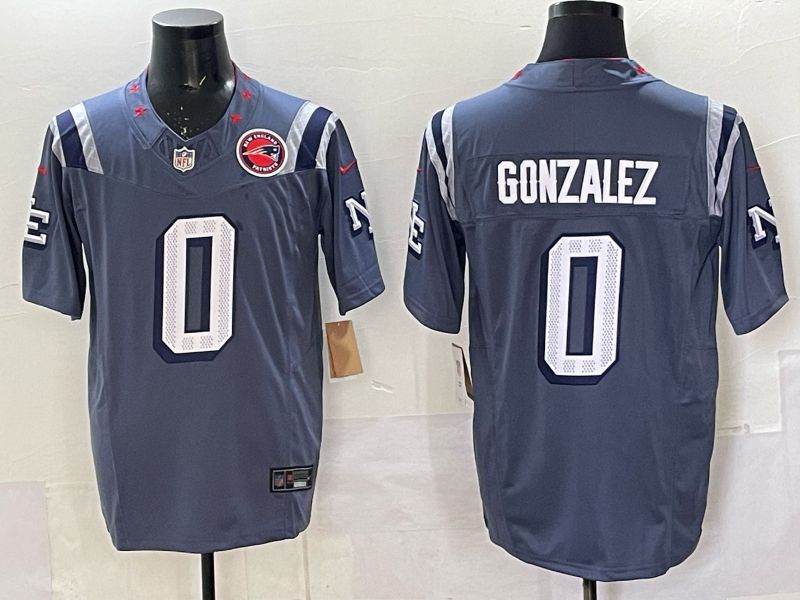 Men 2025 New England Patriots #0 Gonzalez blue 5th generation Throwback Nike Limited NFL Jersey style 052->new york mets->MLB Jersey
